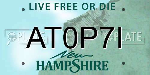 AT0P7I New Hampshire License Plate