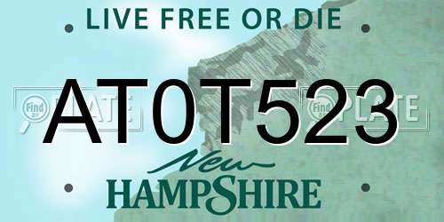 AT0T523 New Hampshire License Plate