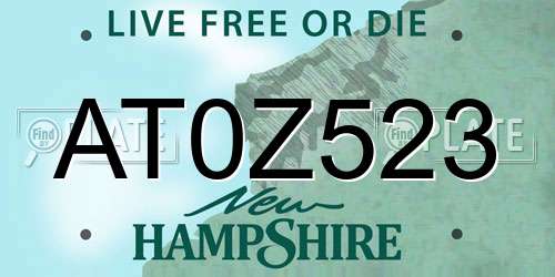 AT0Z523 New Hampshire License Plate