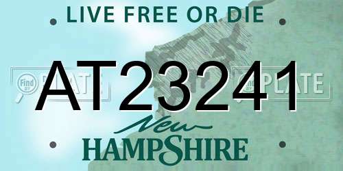 AT23241 New Hampshire License Plate