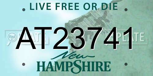 AT23741 New Hampshire License Plate