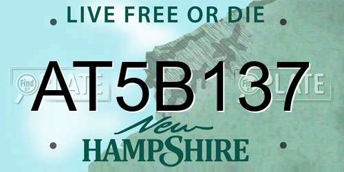 AT5B137 New Hampshire License Plate