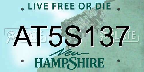 AT5S137 New Hampshire License Plate