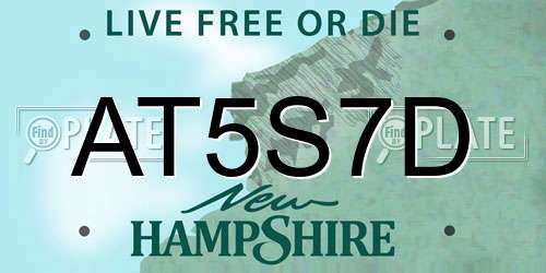 AT5S7D New Hampshire License Plate