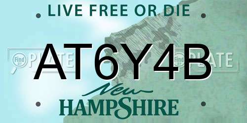 AT6Y4B New Hampshire License Plate