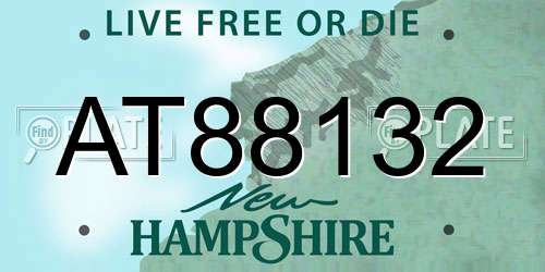 AT88132 New Hampshire License Plate