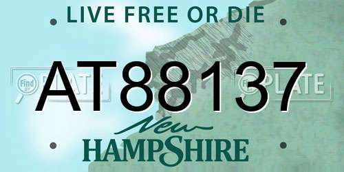 AT88137 New Hampshire License Plate