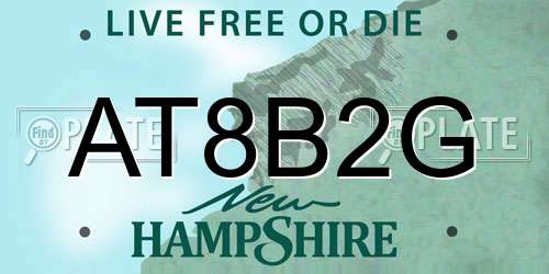 AT8B2G New Hampshire License Plate