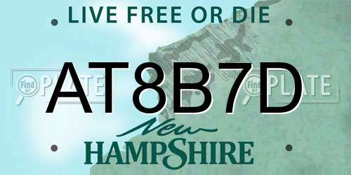 AT8B7D New Hampshire License Plate