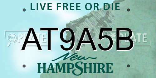 AT9A5B New Hampshire License Plate