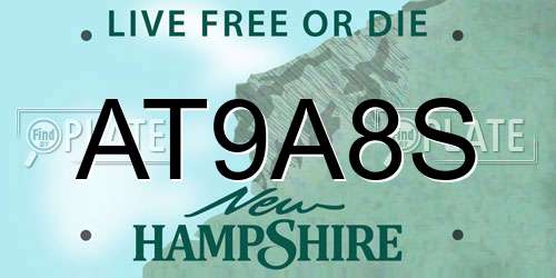 AT9A8S New Hampshire License Plate