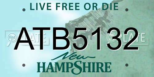 ATB5132 New Hampshire License Plate
