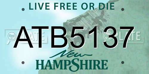 ATB5137 New Hampshire License Plate