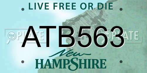 ATB563 New Hampshire License Plate