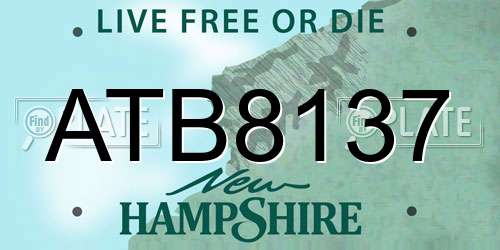 ATB8137 New Hampshire License Plate