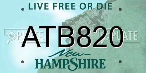 ATB820 New Hampshire License Plate