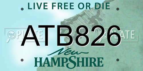 ATB826 New Hampshire License Plate