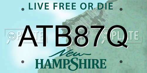 ATB87Q New Hampshire License Plate
