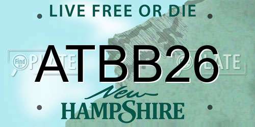 ATBB26 New Hampshire License Plate