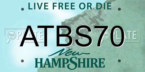 ATBS70 New Hampshire License Plate