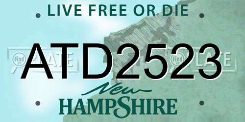 ATD2523 New Hampshire License Plate