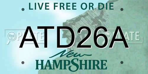 ATD26A New Hampshire License Plate