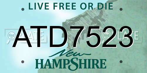 ATD7523 New Hampshire License Plate
