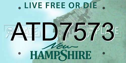 ATD7573 New Hampshire License Plate