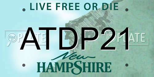 ATDP21 New Hampshire License Plate