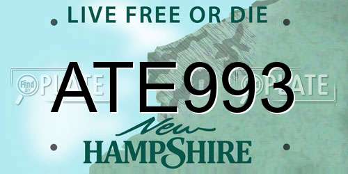 ATE993 New Hampshire License Plate
