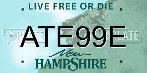 ATE99E New Hampshire License Plate