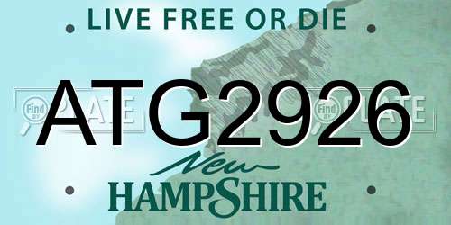 ATG2926 New Hampshire License Plate