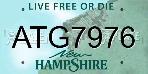 ATG7976 New Hampshire License Plate