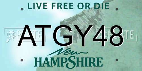 ATGY48 New Hampshire License Plate