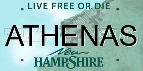 ATHENAS New Hampshire License Plate