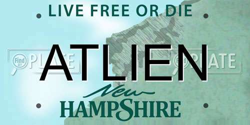 ATLIEN New Hampshire License Plate