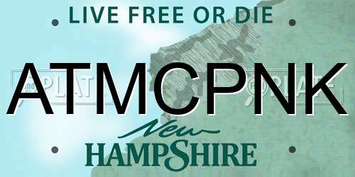 ATMCPNK New Hampshire License Plate