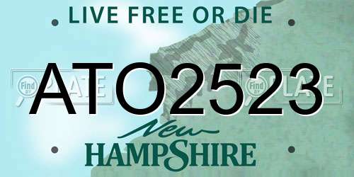 ATO2523 New Hampshire License Plate