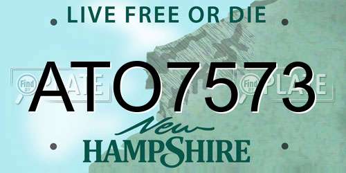 ATO7573 New Hampshire License Plate