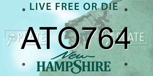 ATO764 New Hampshire License Plate