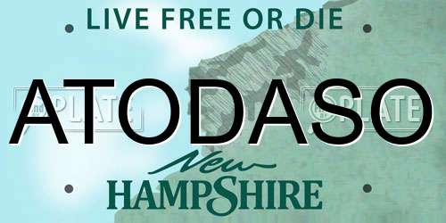 ATODASO New Hampshire License Plate