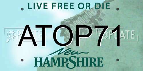 ATOP71 New Hampshire License Plate