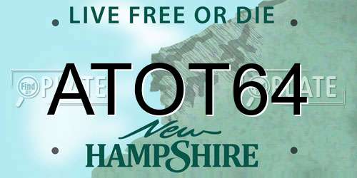 ATOT64 New Hampshire License Plate
