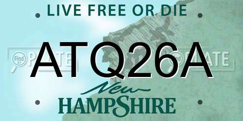 ATQ26A New Hampshire License Plate