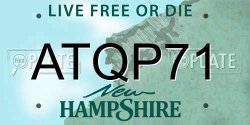 ATQP71 New Hampshire License Plate