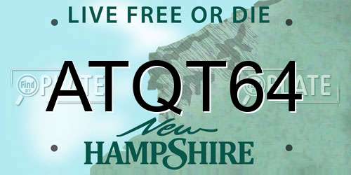 ATQT64 New Hampshire License Plate