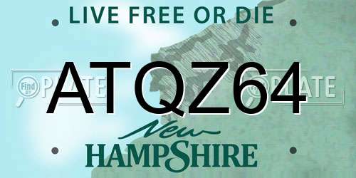 ATQZ64 New Hampshire License Plate