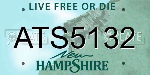 ATS5132 New Hampshire License Plate