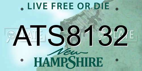 ATS8132 New Hampshire License Plate