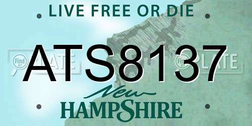 ATS8137 New Hampshire License Plate